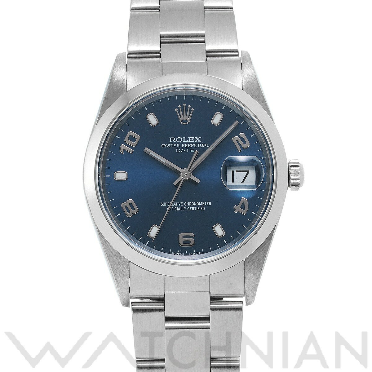 【中古】 ロレックス ROLEX オイスターパーペチュアル デイト 15200 K番(2001年頃製造) ブルー メンズ 腕時計