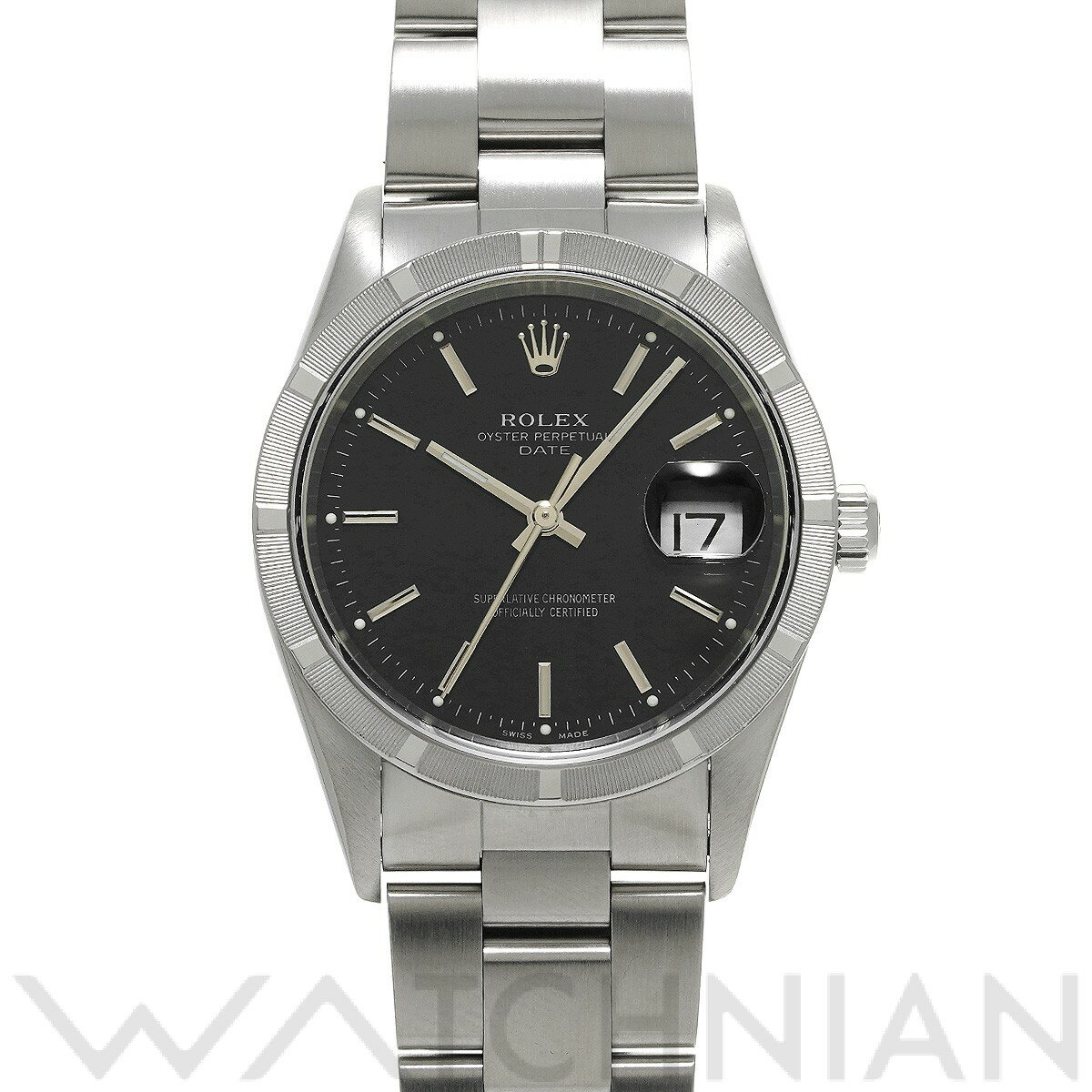 【中古】 ロレックス ROLEX オイスターパーペチュアル デイト 15210 A番(1999年頃製造) ブラック メンズ 腕時計