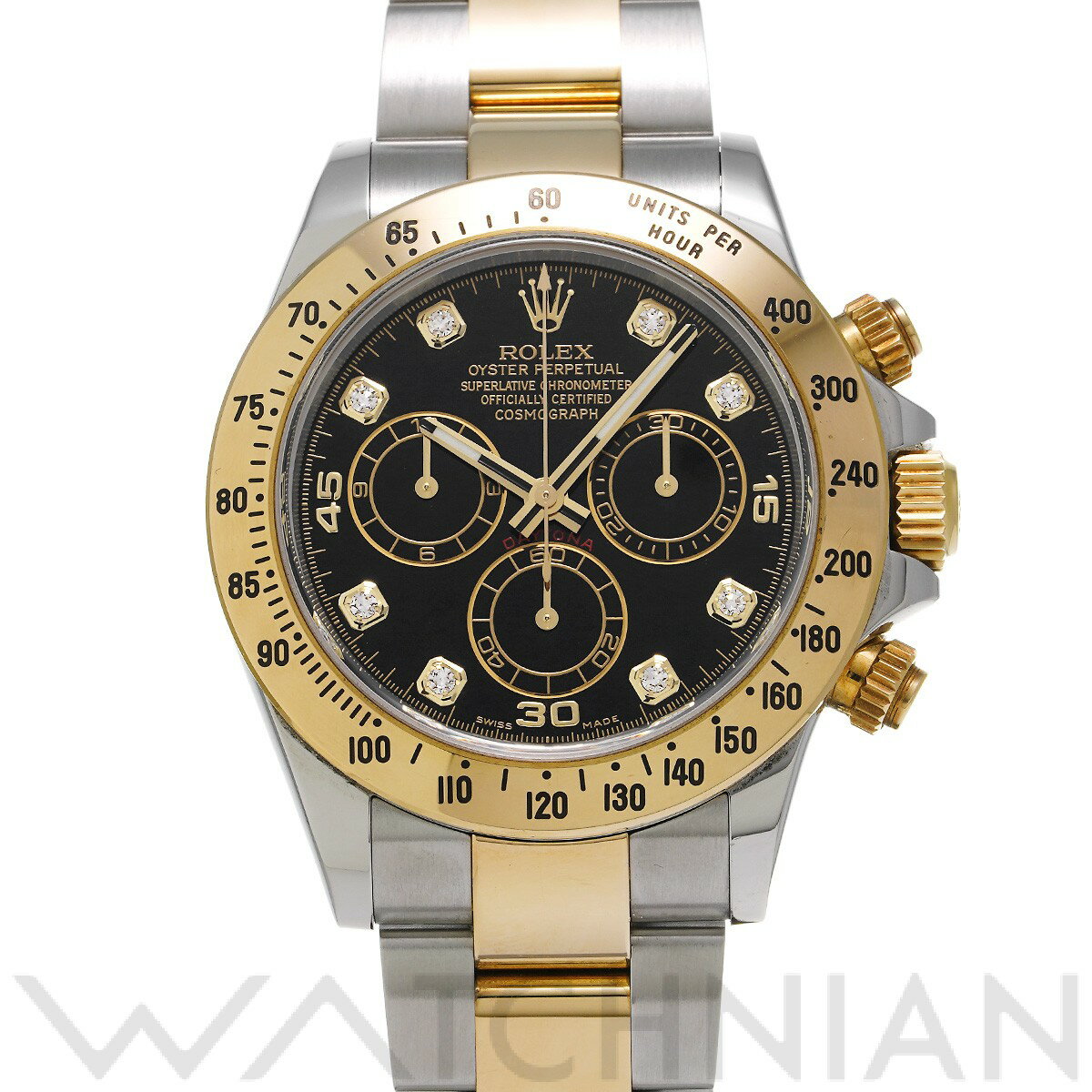 【中古】 ロレックス ROLEX コスモグラフ デイトナ 116523G ランダムシリアル ブラック/ダイヤモンド メンズ 腕時計