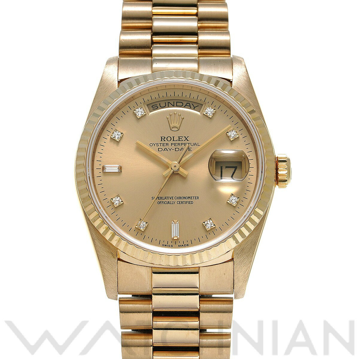 【中古】 ロレックス ROLEX デイデイト 18238A X番(1992年頃製造) シャンパン/ダイヤモンド メンズ 腕時計