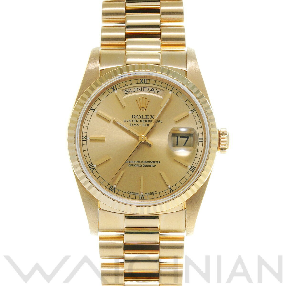 【ローン60回払い無金利】【中古】 ロレックス ROLEX デイデイト 18238 L番(1989年頃製造) シャンパン メンズ 腕時計 ロレックス 時計 高級腕時計 ブランド