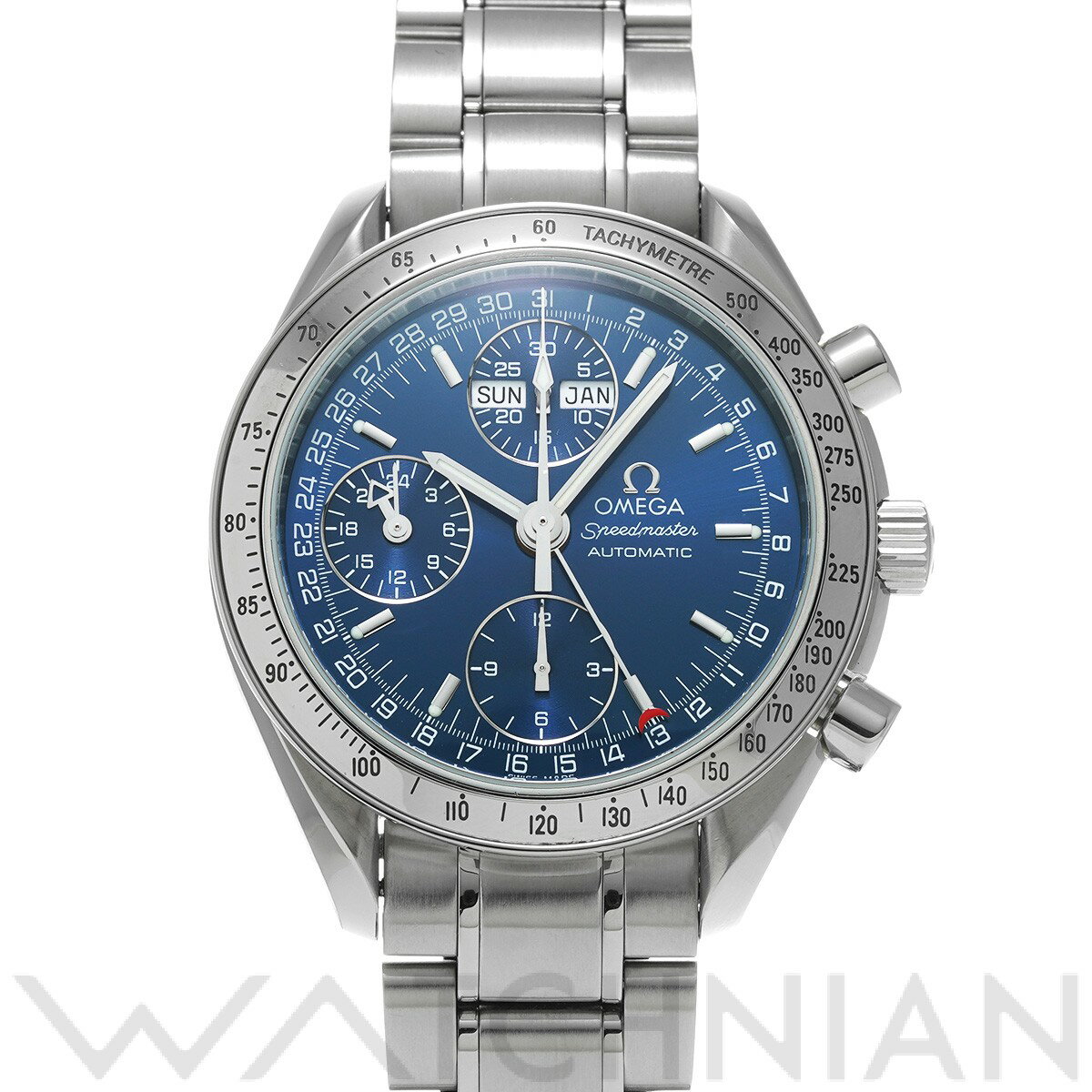 【中古】 オメガ OMEGA スピードマスター トリプルカレンダー 3523.80 ブルー メンズ 腕時計