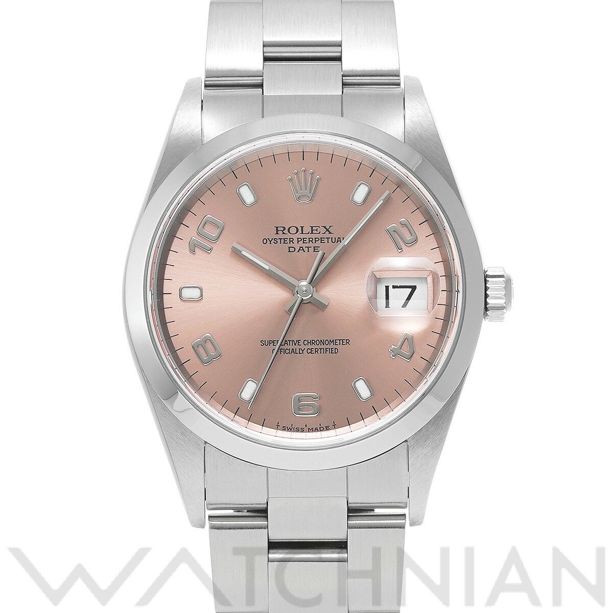 【中古】 ロレックス ROLEX オイスターパーペチュアル デイト 15200 A番(1999年頃製造) ピンク メンズ 腕時計