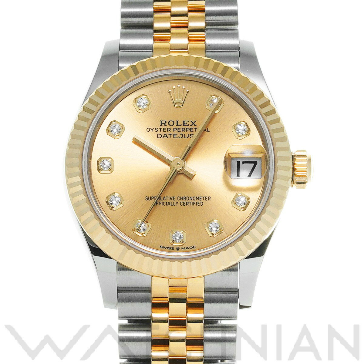 【4種選べるクーポン】【ローン60回払い無金利】【未使用】 ロレックス ROLEX デイトジャスト 31 278273G ランダムシリアル シャンパン/ダイヤモンド ユニセックス 腕時計