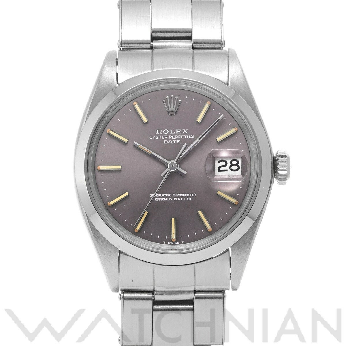 【中古】 ロレックス ROLEX オイスターパーペチュアル デイト 1500 22番台(1969年頃製造) グレー メンズ 腕時計