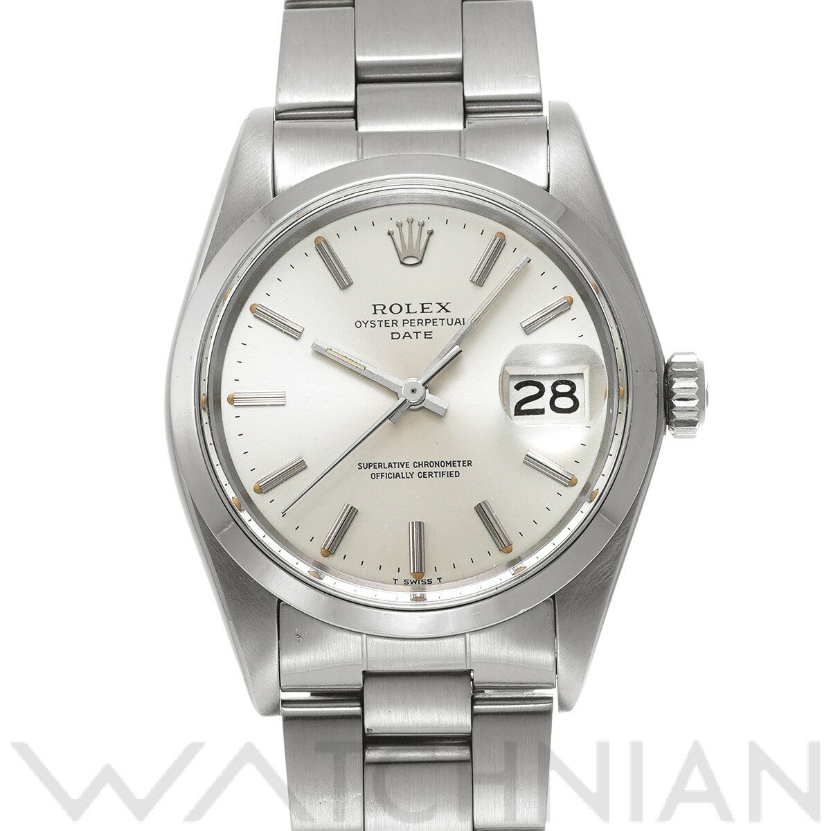 【中古】 ロレックス ROLEX オイスターパーペチュアル デイト 1500 41番台(1976年頃製造) シルバー メンズ 腕時計