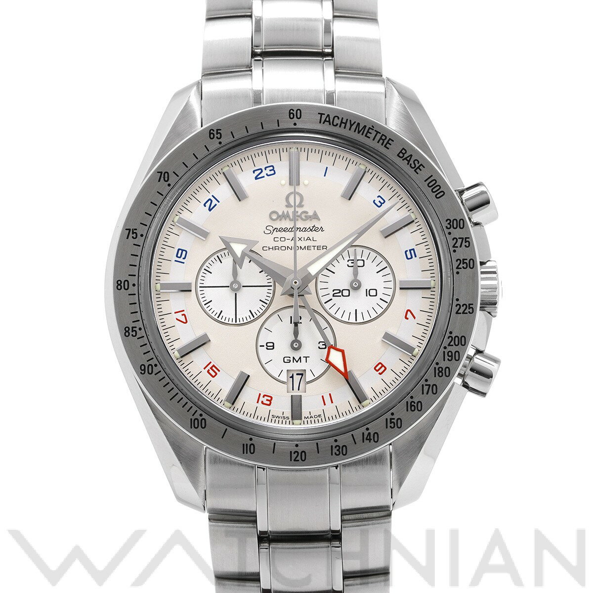 【ローン48回払い無金利】【中古】 オメガ OMEGA スピードマスター ブロードアロー コーアクシャル GMT 3581.30 ホワイト メンズ 腕時計のサムネイル