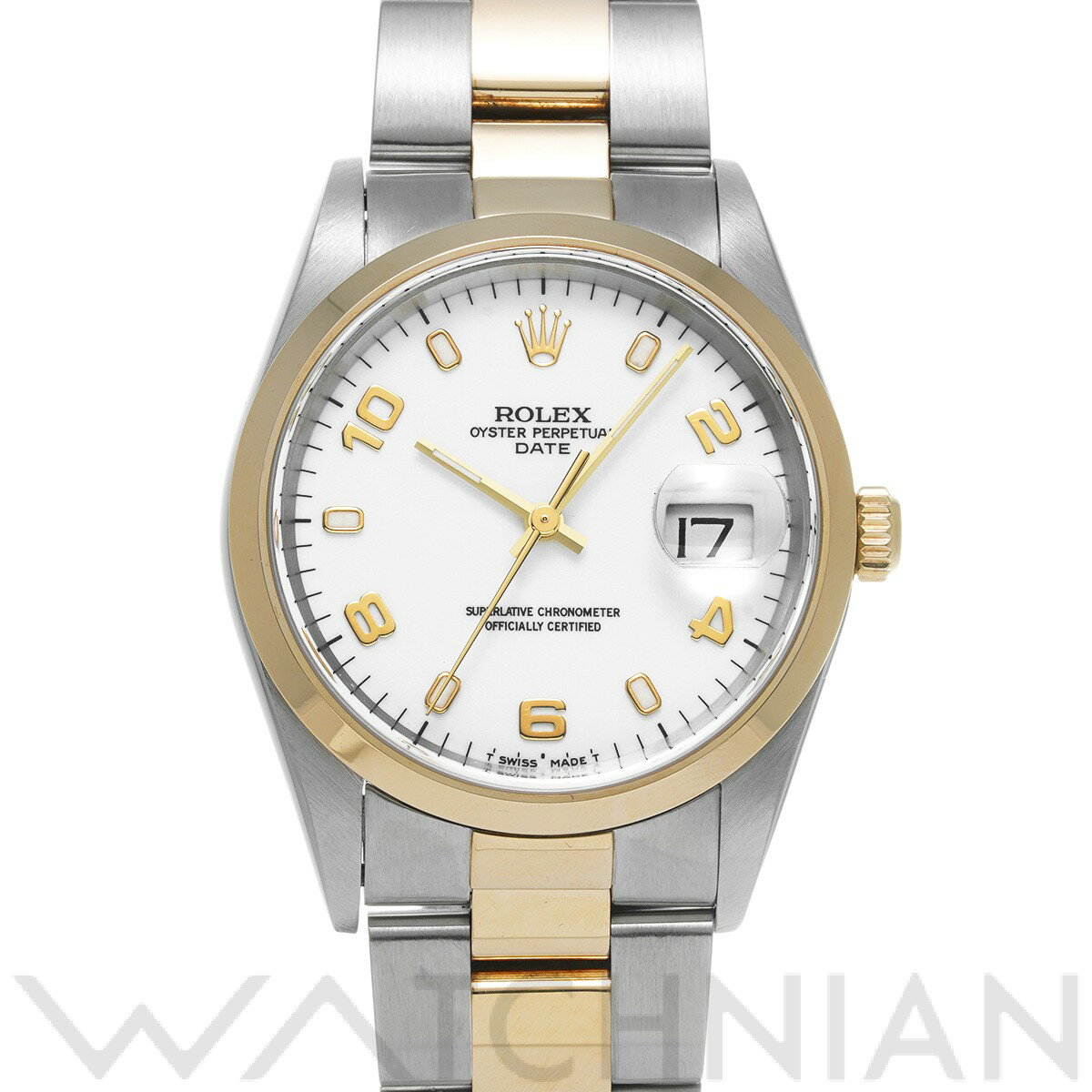 【5種選べるクーポン】【ローン60回払い無金利】【中古】 ロレックス ROLEX オイスターパーペチュアル デイト 15203 U番(1998年頃製造) ホワイト メンズ 腕時計