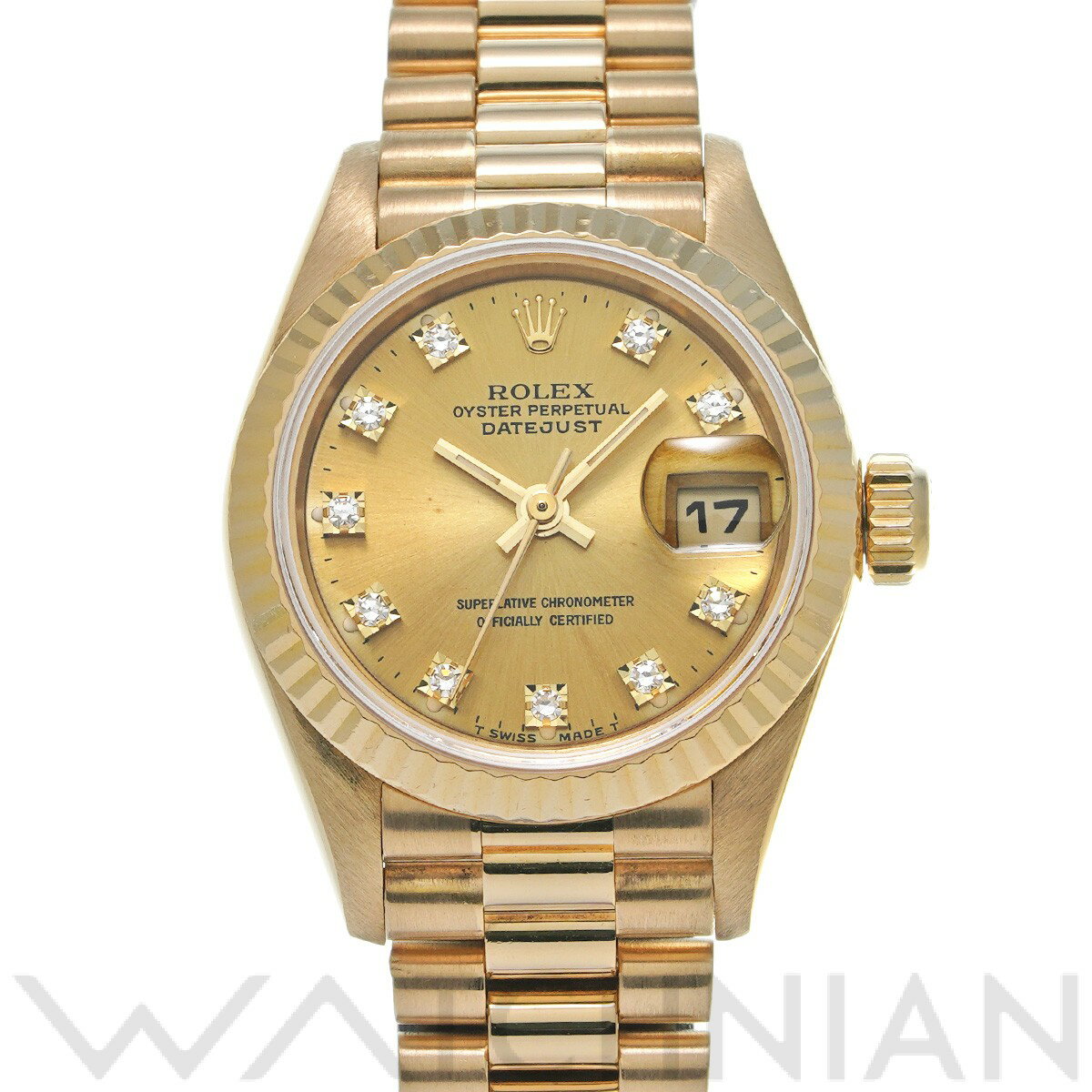 【ローン48回払い無金利】【中古】 ロレックス ROLEX デイトジャスト 69178G S番(1993年頃製造) シャンパン/ダイヤモンド レディース 腕時計