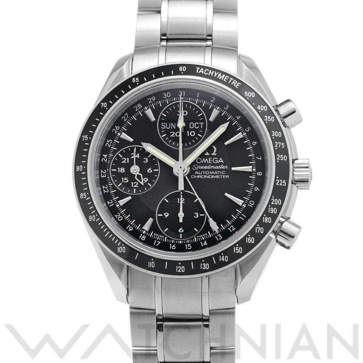 【中古】 オメガ OMEGA スピードマスター トリプルカレンダー 3220.50 ブラック メンズ ...
