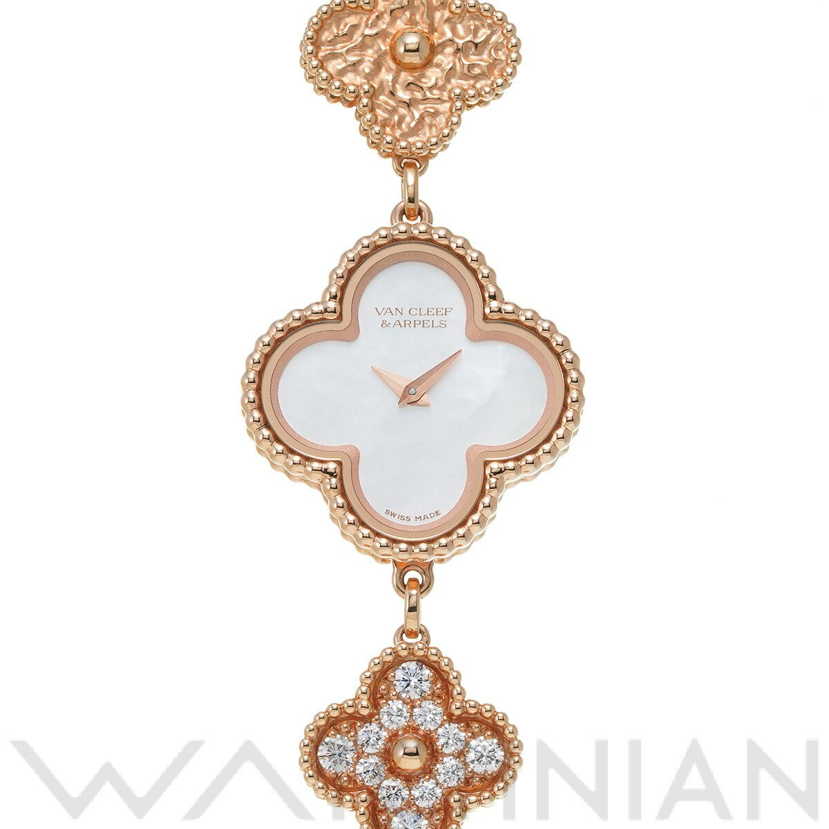 【5種選べるクーポン】【ローン60回払い無金利】【中古】 ヴァン クリーフ&アーペル Van Cleef & Arpels スウィート アルハンブラ VCAR08SG00 ホワイトシェル レディース 腕時計のサムネイル