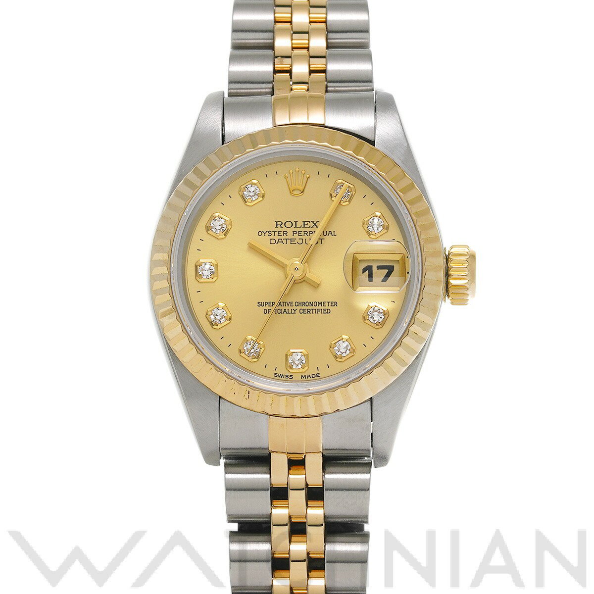 【中古】 ロレックス ROLEX デイトジャスト 69173G W番(1996年頃製造) シャンパン/ダイヤモンド レディース 腕時計