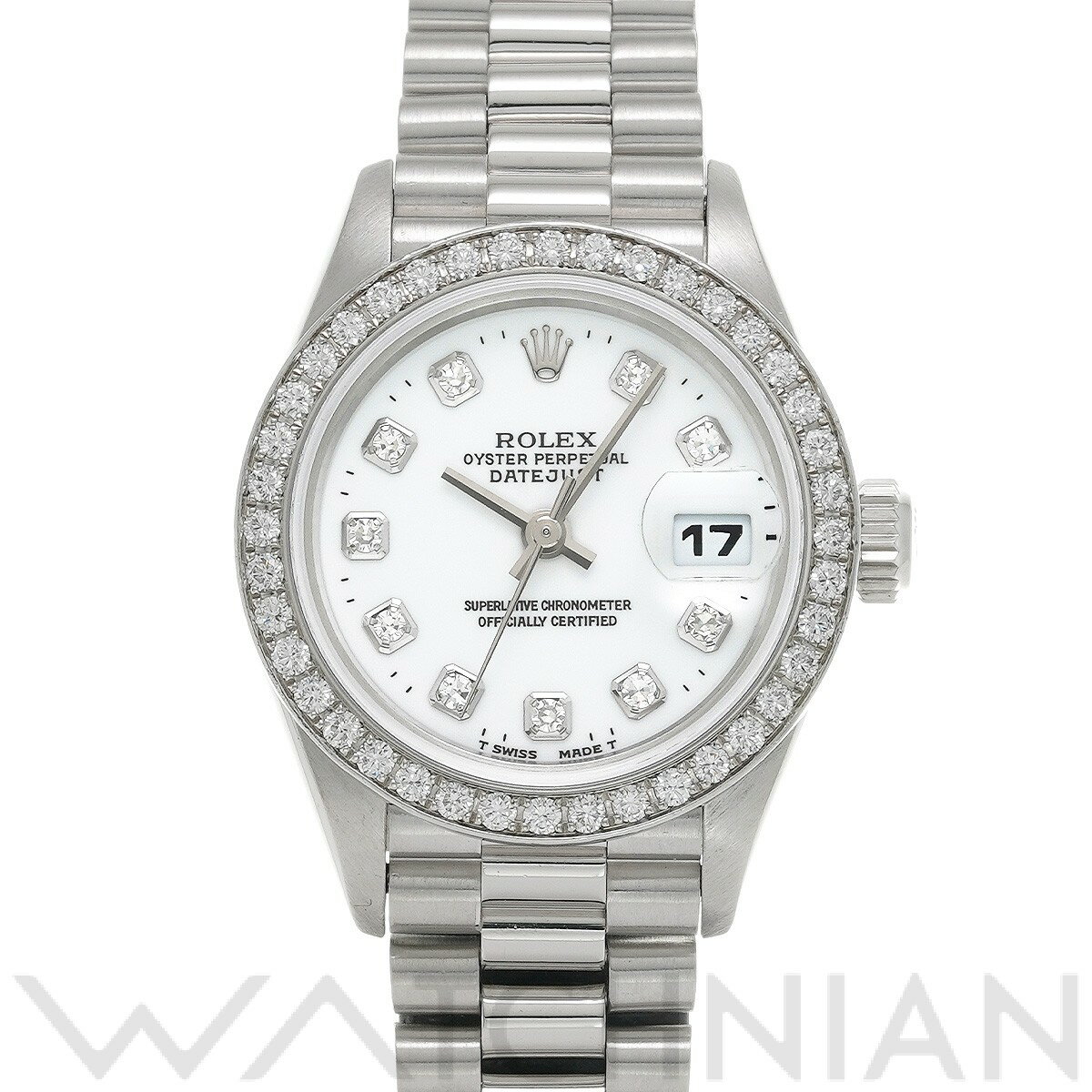 【4種選べるクーポン】【ローン60回払い無金利】【中古】 ロレックス ROLEX デイトジャスト 69136G W番(1995年頃製造) ホワイト/ダイヤモンド レディース 腕時計