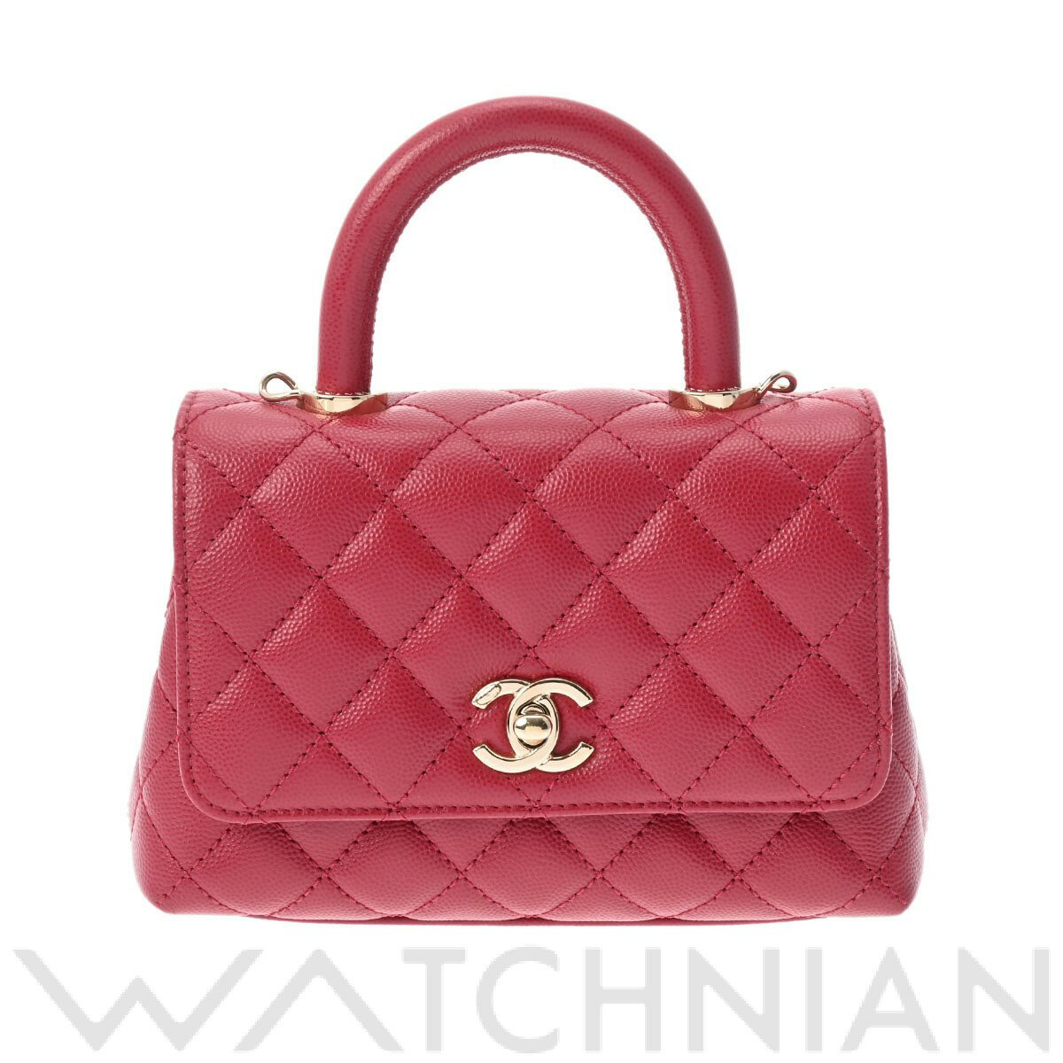 【ローン60回払い無金利】【中古】 シャネル CHANEL マトラッセ ココハンドル XXS チェリーレッド/ゴールド金具 AS2215 グレインドカーフスキン レディース ハンドバッグのサムネイル