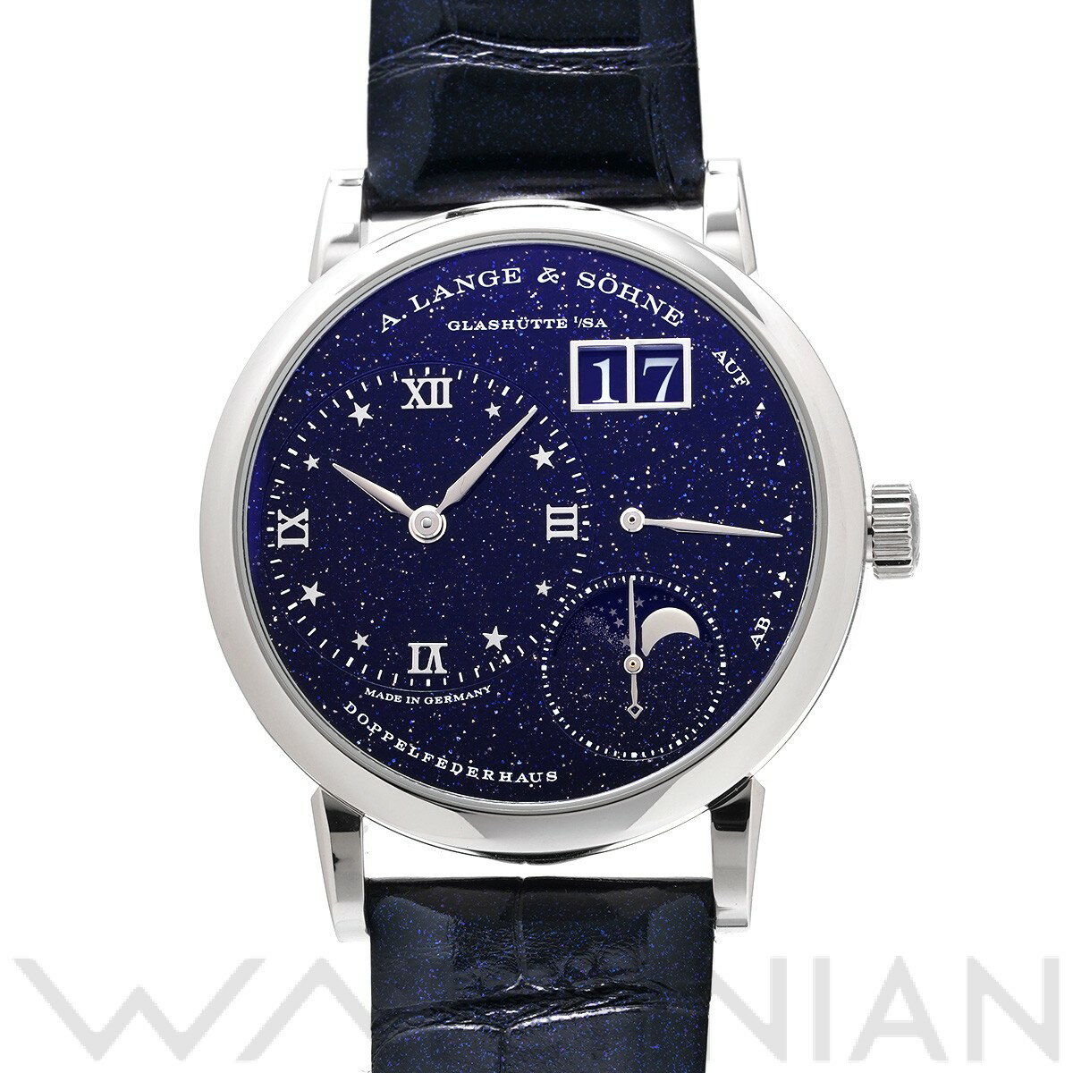 【ローン60回払い無金利】【中古】 ランゲ＆ゾーネ A. Lange & Sohne リトル ランゲ1 ムーンフェイズ 182.086 ブルー/ロジウム ユニセックス 腕時計