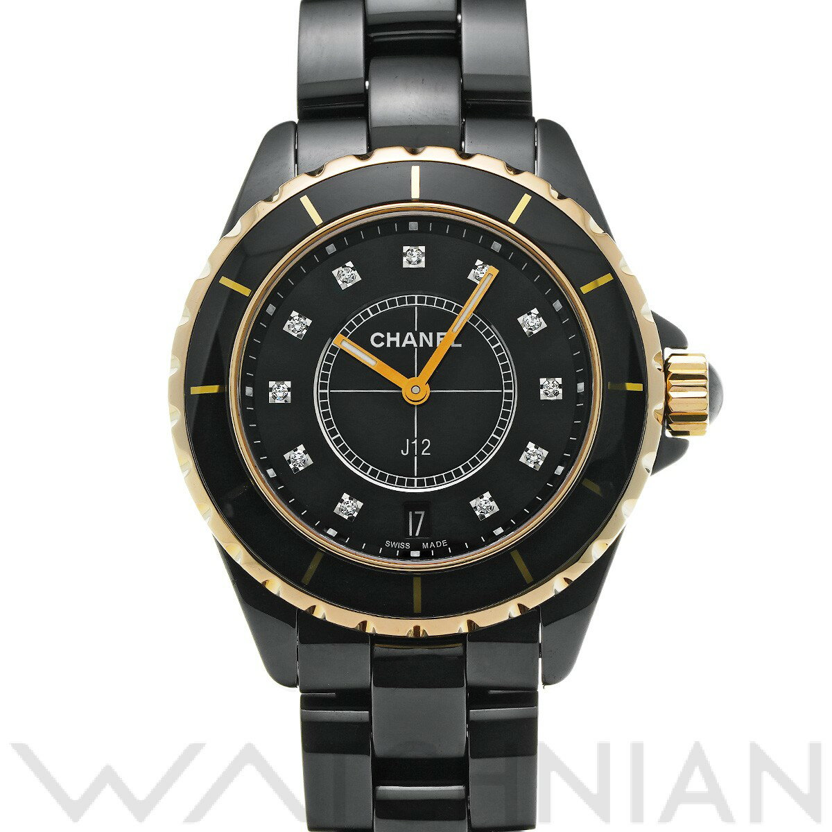 【ローン60回払い無金利】【中古】 シャネル CHANEL J12 38MM H2544 ブラックラ ...