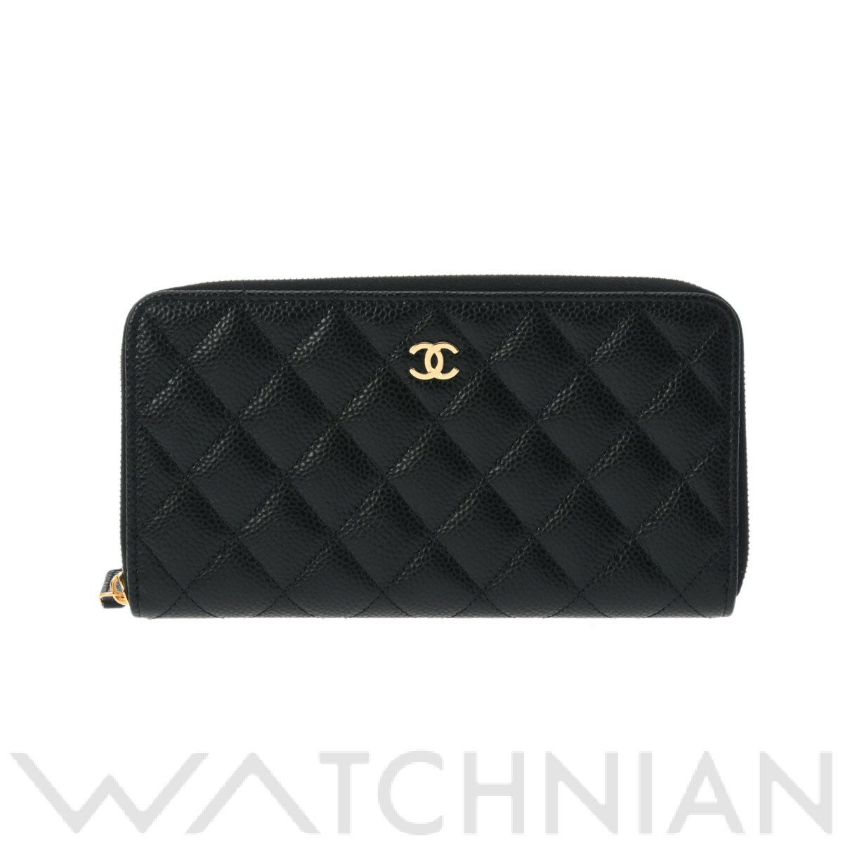 シャネル 【全品ポイント2倍 5/30】【ローン60回払い無金利】【新品】 シャネル CHANEL マトラッセ クラシック ロングジップウォレット ブラック/ゴールド金具 AP0242 グレインドカーフスキン レディース 長財布