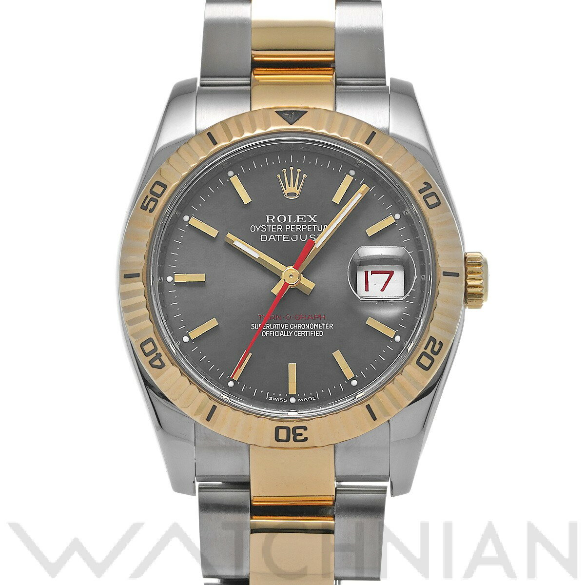 【4種選べるクーポン＆P2倍 5/20】【ローン60回払い無金利】【中古】 ロレックス ROLEX デイトジャスト ターノグラフ 116263 F番(2004年頃製造) グレー メンズ 腕時計