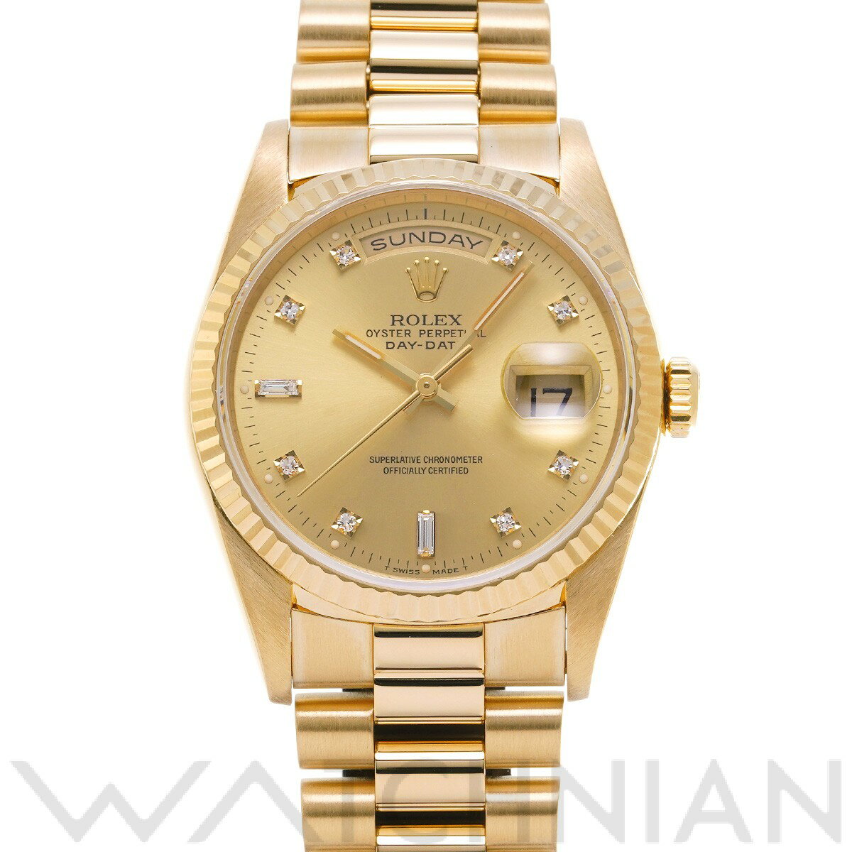 【全品ポイント2倍 5/30】【ローン60回払い無金利】【中古】 ロレックス ROLEX デイデイト 18238A N番(1991年頃製造) シャンパン/ダイヤモンド メンズ 腕時計 ロレックス 時計 高級腕時計 ブランド