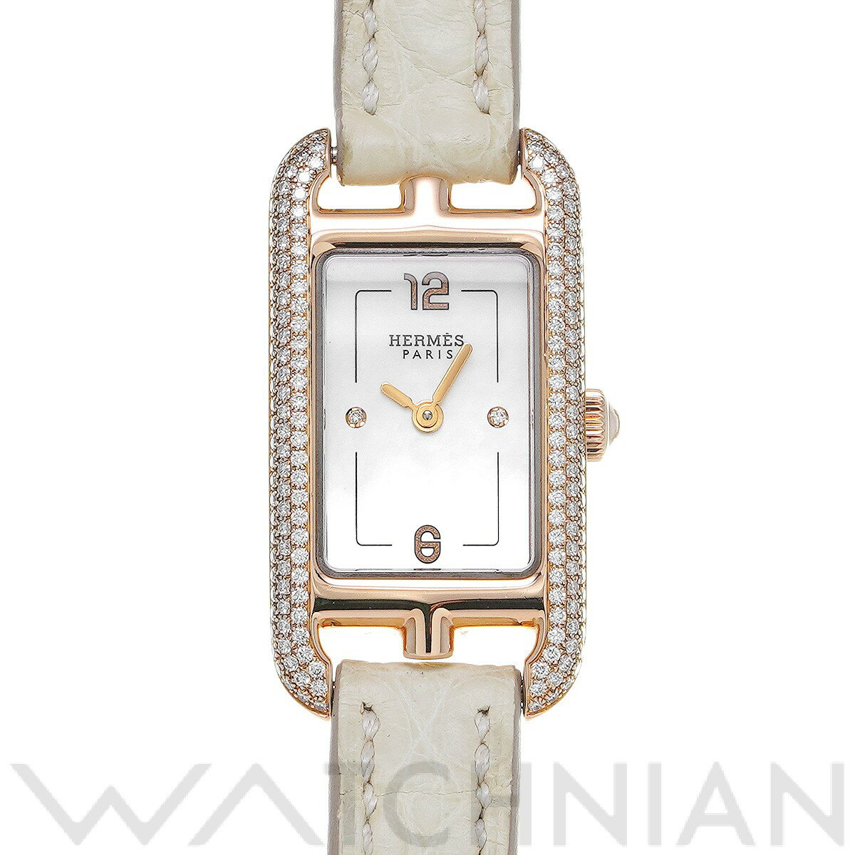 【ローン60回払い無金利】【中古】 エルメス HERMES ナンタケット PM W144196WW00 ホワイトシェル/ダイヤモンド レディース 腕時計 エルメス 時計 高級腕時計 ブランドのサムネイル