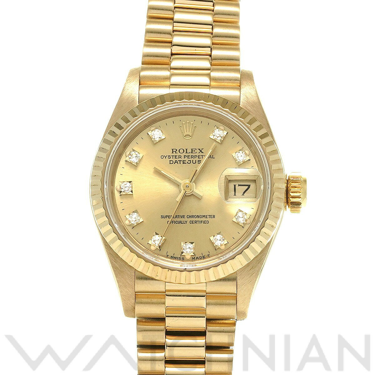 【4種選べるクーポン】【ローン60回払い無金利】【中古】 ロレックス ROLEX デイトジャスト 69178G L番(1988年頃製造) シャンパン/ダイヤモンド レディース 腕時計 ロレックス 時計 高級腕時計 ブランド