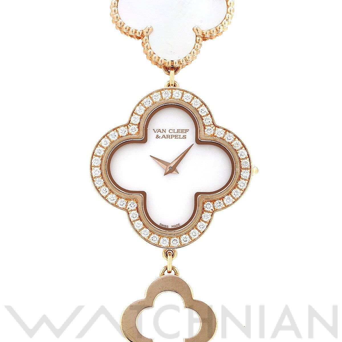 【ローン60回払い無金利】【中古】 ヴァン クリーフ&アーペル Van Cleef & Arpels アルハンブラ スモールモデル VCARO4J300 ホワイトシェル レディース 腕時計 ヴァン クリーフ&アーペル 時計 高級腕時計 ブランドのサムネイル