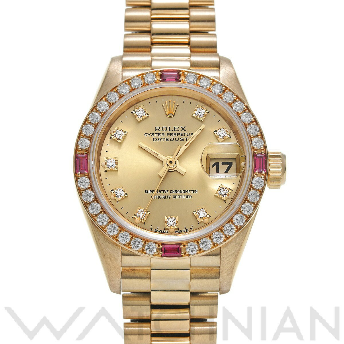 【4種選べるクーポン】【ローン60回払い無金利】【中古】 ロレックス ROLEX デイトジャスト 69068G X番(1993年頃製造) シャンパン/ダイヤモンド レディース 腕時計 ロレックス 時計 高級腕時計 ブランド