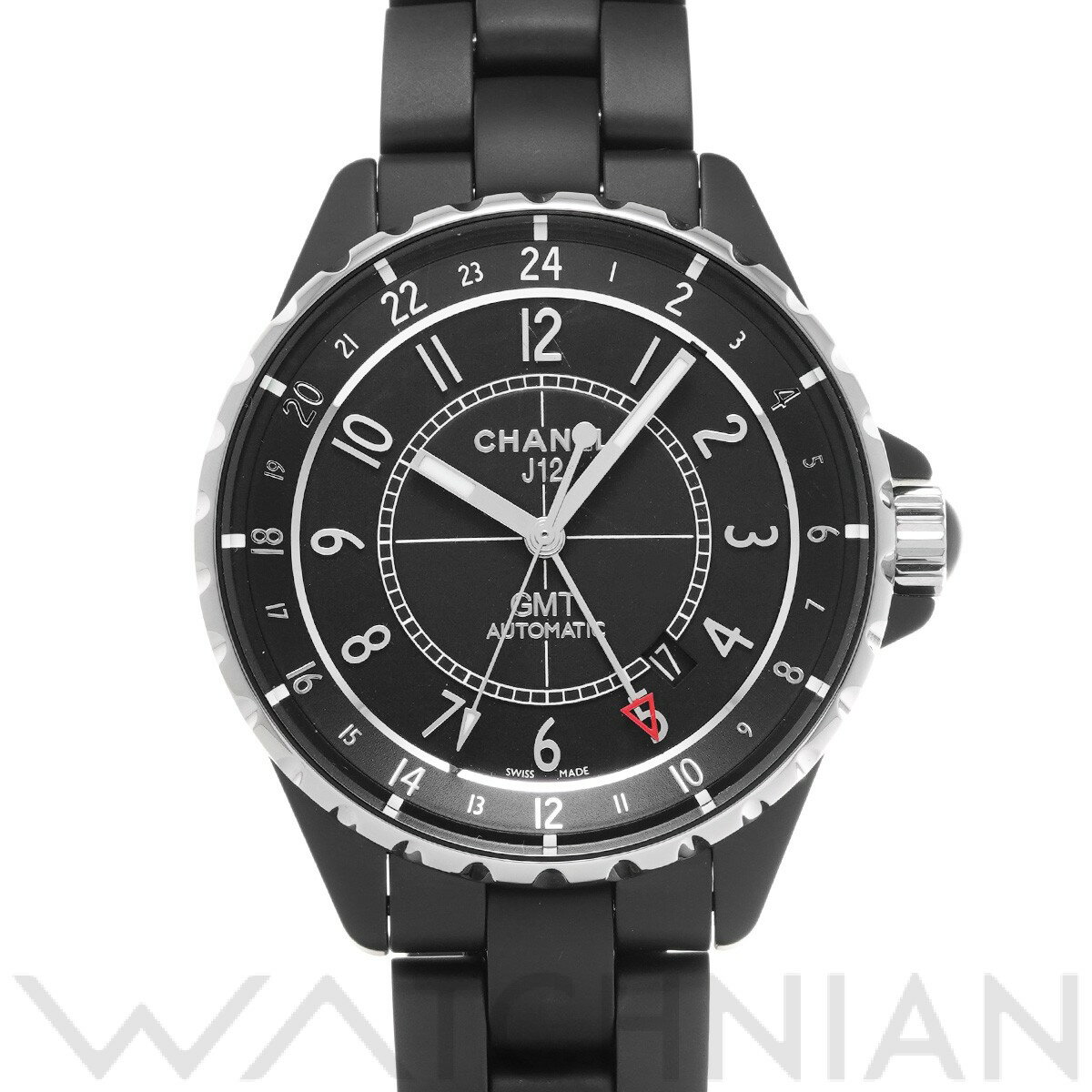 【5種選べるクーポン】【ローン60回払い無金利】【中古】 シャネル CHANEL J12 GMT 41MM H3101 ブラックラッカー メンズ 腕時計 シャネル 時計 高級腕時計 ブランド