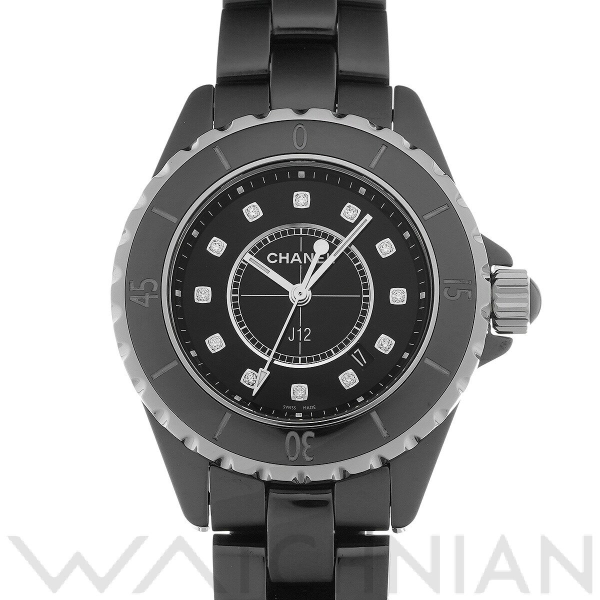 【ローン60回払い無金利】【中古】 シャネル CHANEL J12 33MM H1625 ブラックラ ...