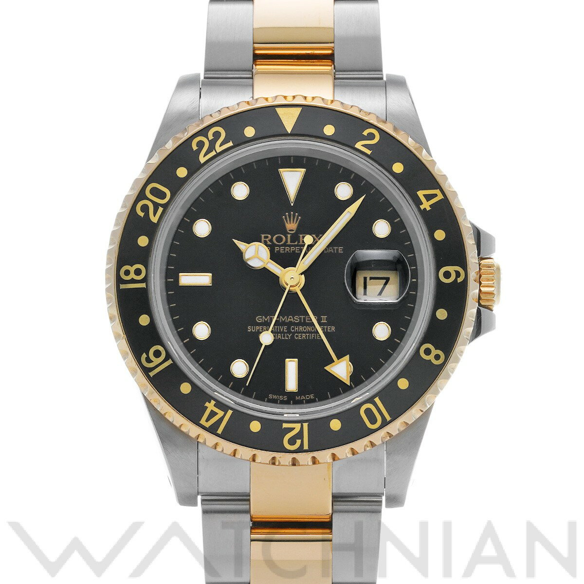 【5種選べるクーポン】【ローン60回払い無金利】【中古】 ロレックス ROLEX GMTマスターII 16713 K番(2001年頃製造) ブラック メンズ 腕時計 ロレックス 時計 高級腕時計 ブランド