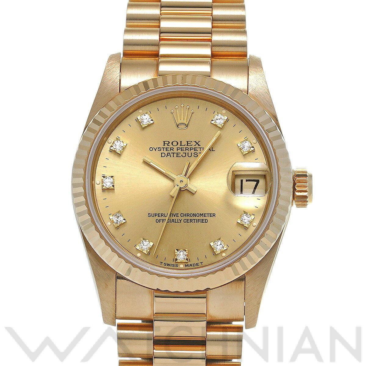 【4種選べるクーポン】【ローン60回払い無金利】【中古】 ロレックス ROLEX デイトジャスト 68278G S番(1994年頃製造) シャンパン/ダイヤモンド ユニセックス 腕時計 ロレックス 時計 高級腕時計 ブランド