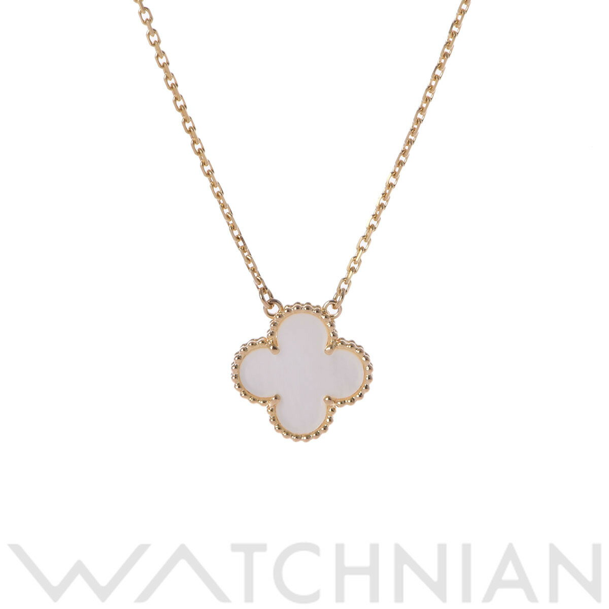 【ローン60回払い無金利】【中古】 ヴァン クリーフ&アーペル Van Cleef & Arpels ヴィンテージアルハンブラ ネックレス K18イエローゴールド マザーオブパール レディース ネックレス ヴァン クリーフ&アーペルのサムネイル