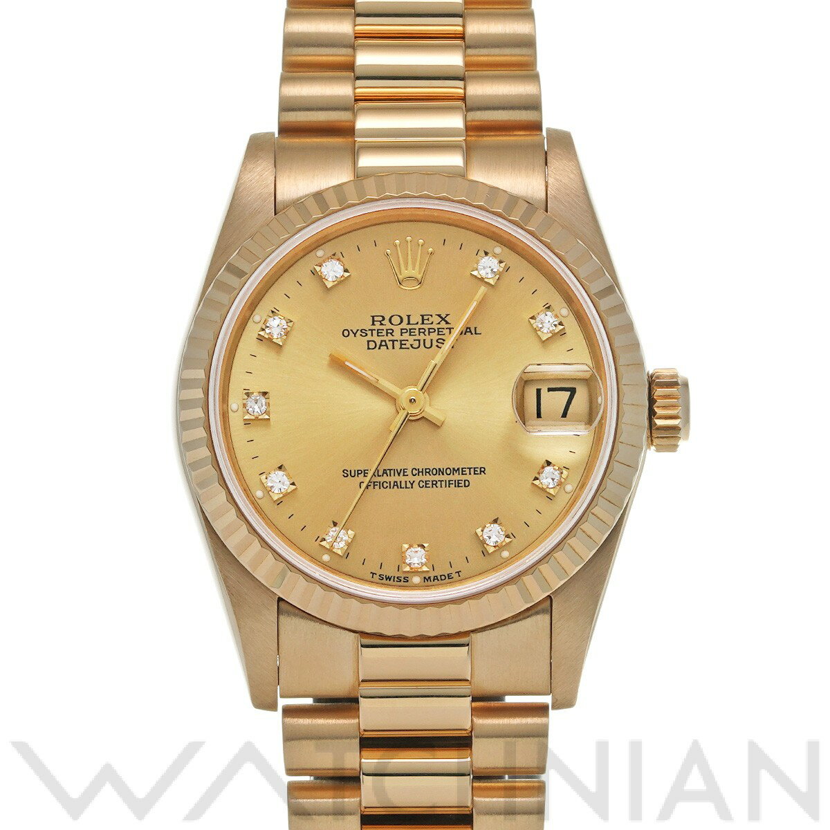 【4種選べるクーポン】【ローン60回払い無金利】【中古】 ロレックス ROLEX デイトジャスト 68278G S番(1994年頃製造) シャンパン/ダイヤモンド ユニセックス 腕時計 ロレックス 時計 高級腕時計 ブランド