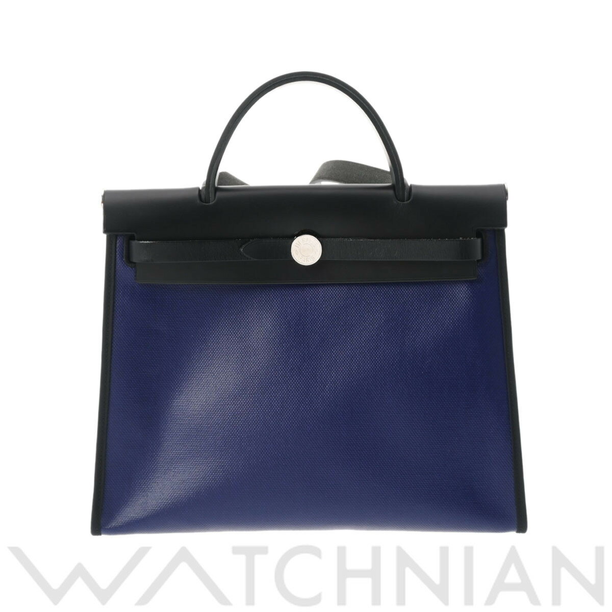 【ローン60回払い無金利】【中古】 エルメス HERMES エールバッグ ジップ PM ブルーアンクル/パラジウム金具 ヴァッシュハンター/トワルアッシュ・ベルリンヌ ユニセックス ハンドバッグ エルメス バッグ バック ブランドのサムネイル