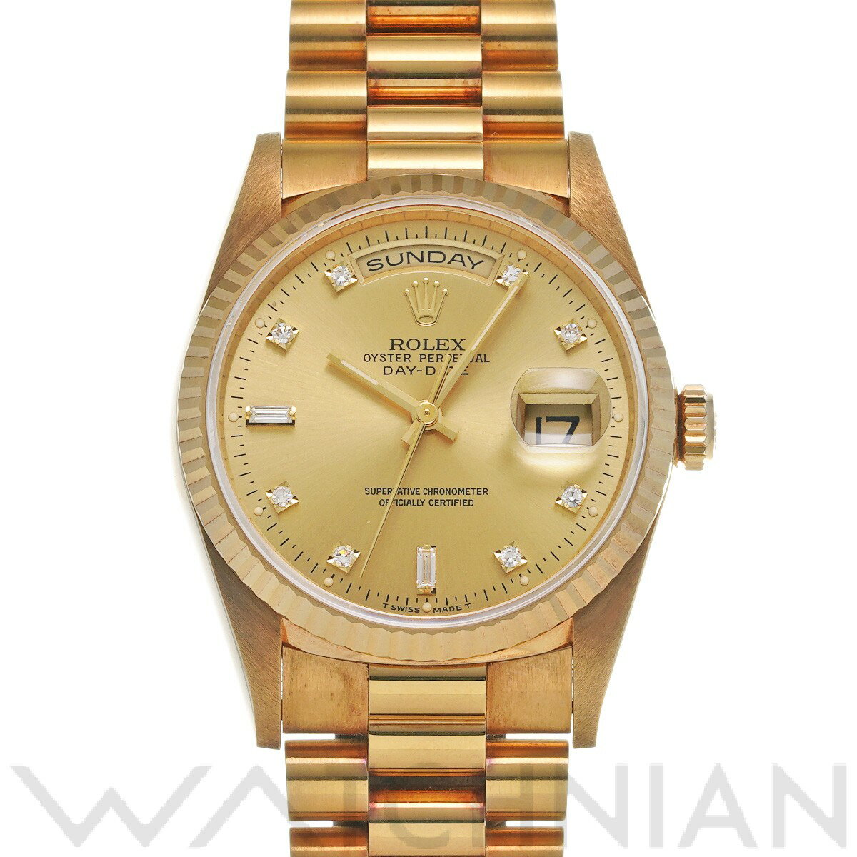 【5種選べるクーポン】【ローン60回払い無金利】【中古】 ロレックス ROLEX デイデイト 18238A W番(1995年頃製造) シャンパン/ダイヤモンド メンズ 腕時計 ロレックス 時計 高級腕時計 ブランド