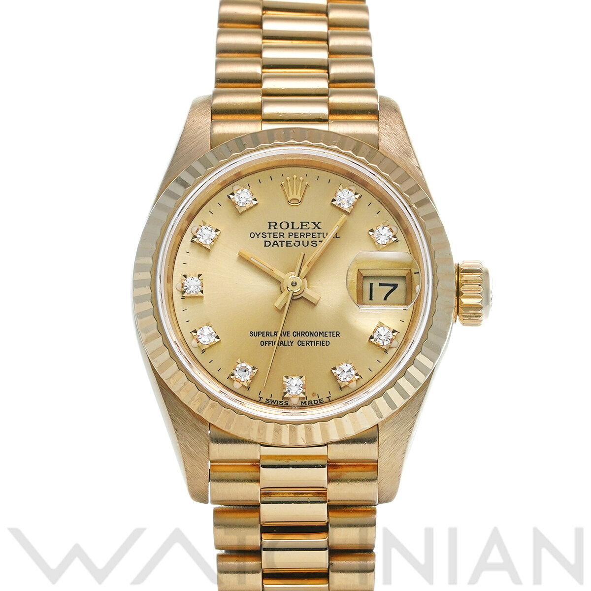 【4種選べるクーポン＆P2倍 5/25】【中古】 ロレックス ROLEX デイトジャスト 69178G L番(1989年頃製造) シャンパン/ダイヤモンド レディース 腕時計 ロレックス 時計 高級腕時計 ブランド