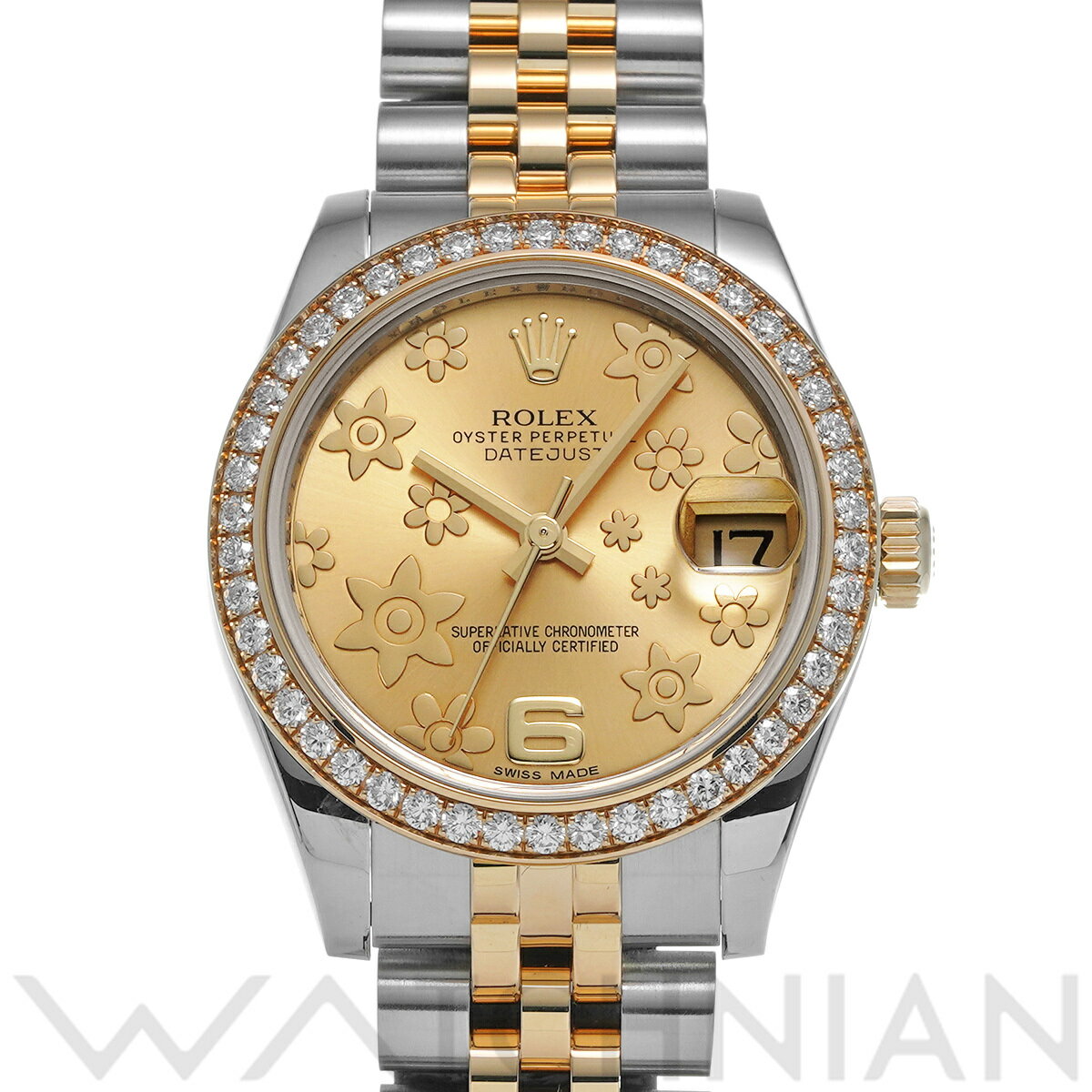 【4種選べるクーポン】【ローン60回払い無金利】【中古】 ロレックス ROLEX デイトジャスト 31 178383 シャンパンフラワー ユニセックス 腕時計 ロレックス 時計 高級腕時計 ブランド