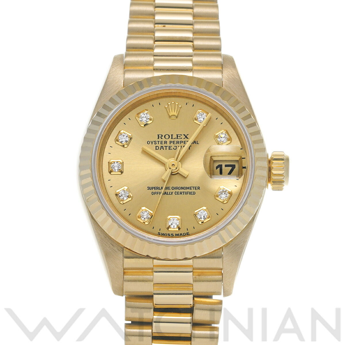 【4種選べるクーポン】【ローン60回払い無金利】【中古】 ロレックス ROLEX デイトジャスト 69178G W番(1994年頃製造) シャンパン/ダイヤモンド レディース 腕時計 ロレックス 時計 高級腕時計 ブランド