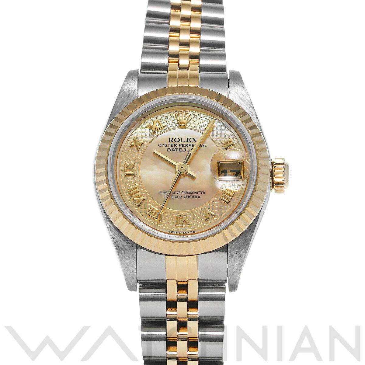 【4種選べるクーポン】【ローン60回払い無金利】【中古】 ロレックス ROLEX デイトジャスト 79173NRD K番(2001年頃製造) イエローシェル レディース 腕時計 ロレックス 時計 高級腕時計 ブランド