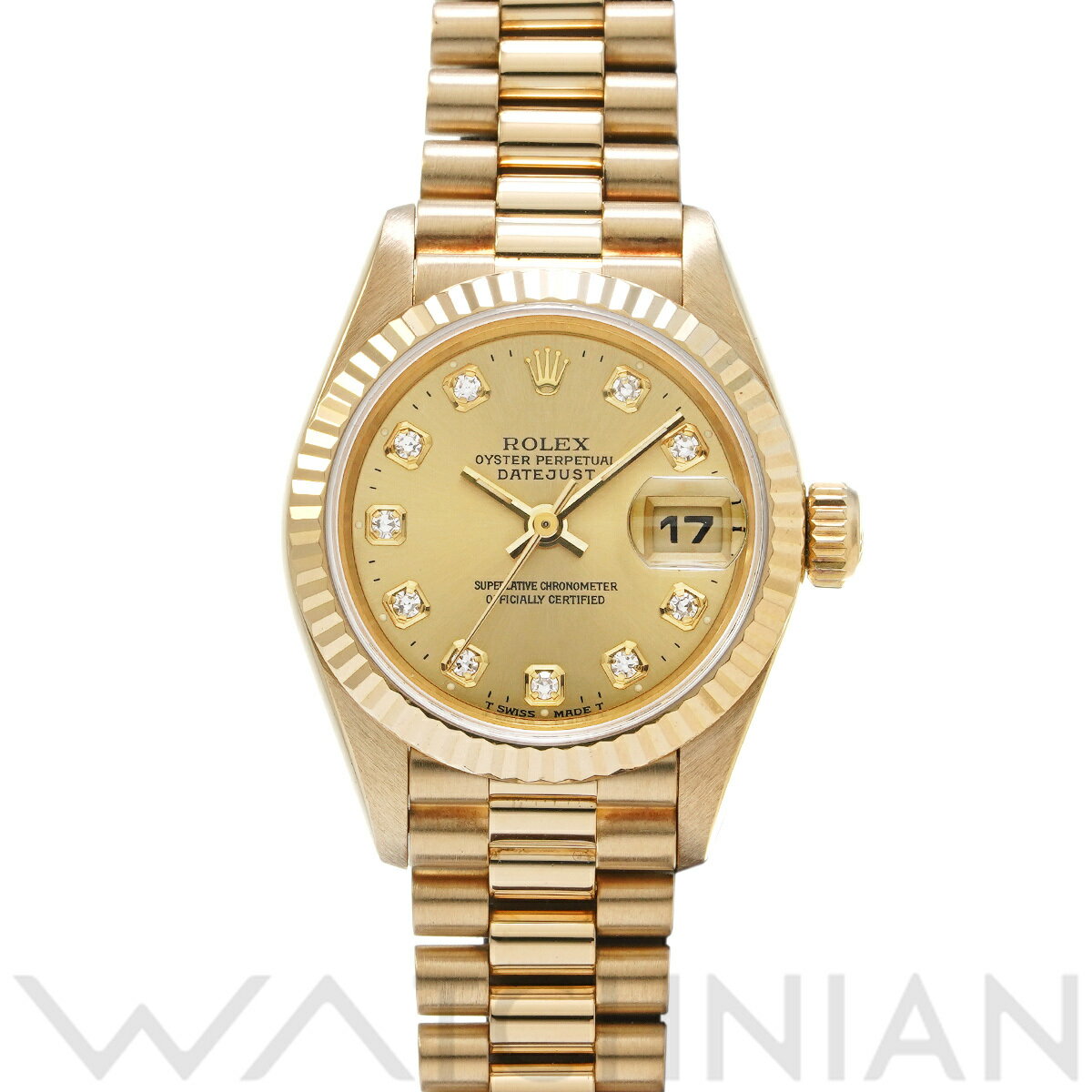 【4種選べるクーポン】【ローン60回払い無金利】【中古】 ロレックス ROLEX デイトジャスト 69178G W番(1995年頃製造) シャンパン/ダイヤモンド レディース 腕時計 ロレックス 時計 高級腕時計 ブランド