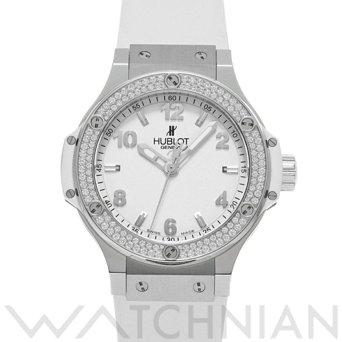 【ローン60回払い無金利】【中古】 ウブロ HUBLOT ビッグバン スチール ホワイト ダイヤモン ...