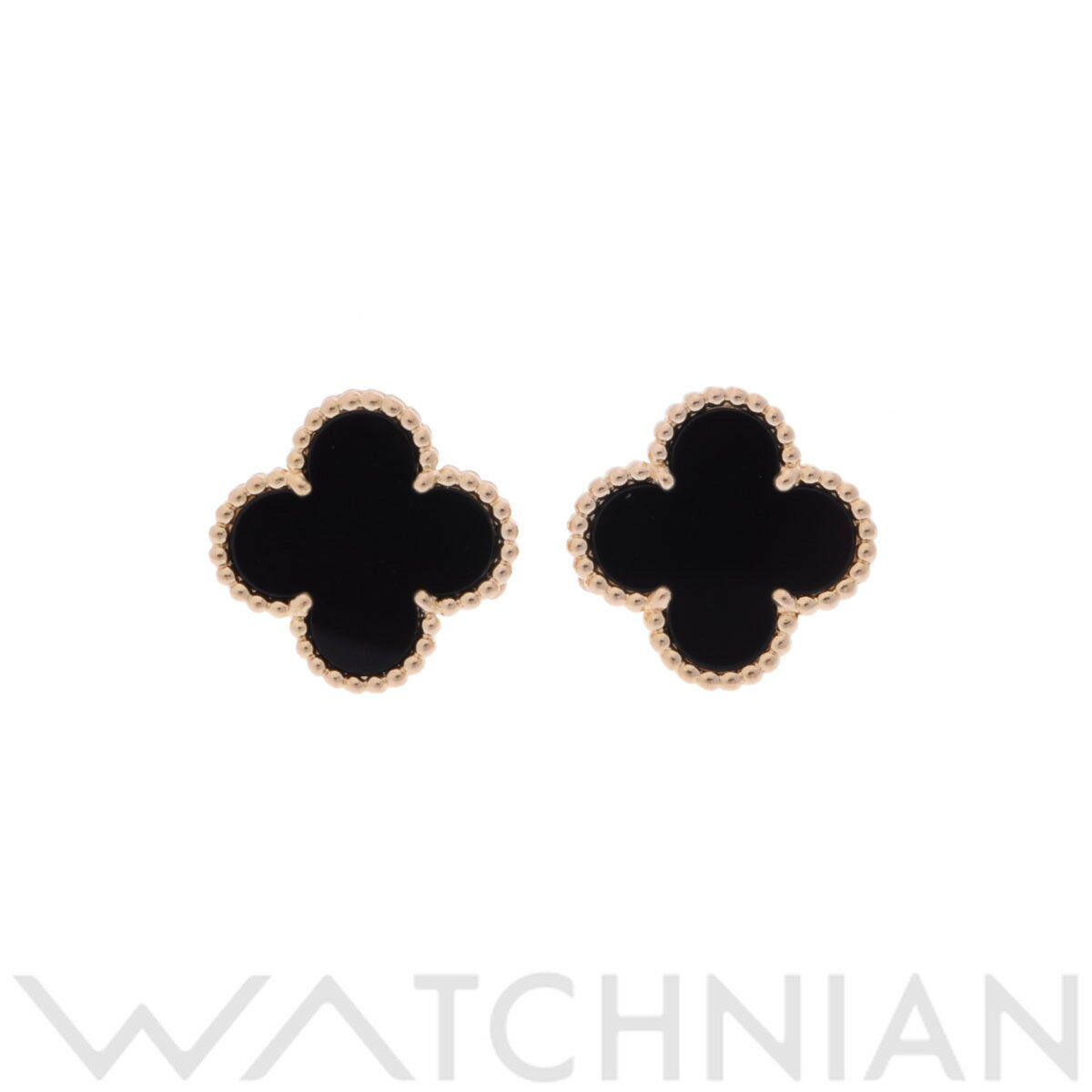 【4種選べるクーポン＆P2倍 5/5,6】【ローン60回払い無金利】【中古】 ヴァン クリーフ&アーペル Van Cleef & Arpels ヴィンテージアルハンブラ ピアス K18イエローゴールド オニキス レディース イヤリング ヴァン クリーフ&アーペルのサムネイル