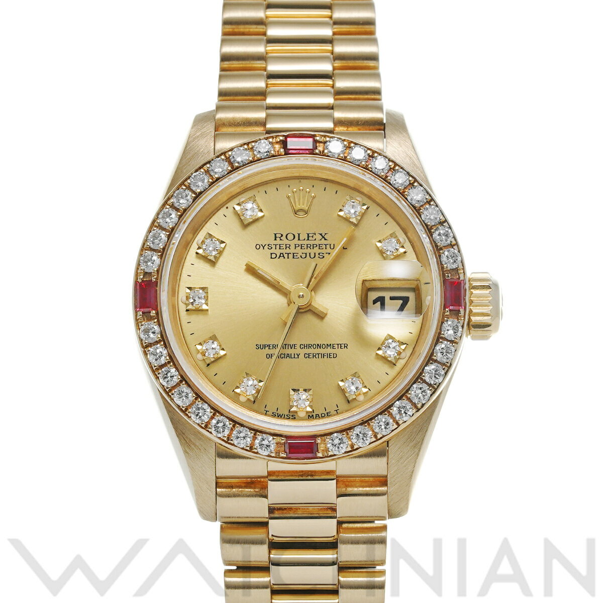 【4種選べるクーポン】【ローン60回払い無金利】【中古】 ロレックス ROLEX デイトジャスト 69068G E番(1991年頃製造) シャンパン/ダイヤモンド レディース 腕時計 ロレックス 時計 高級腕時計 ブランド