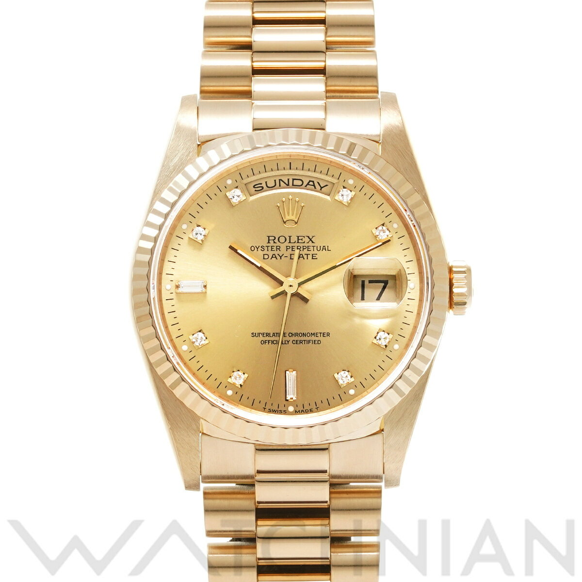 【4種選べるクーポン】【ローン60回払い無金利】【中古】 ロレックス ROLEX デイデイト 18238A W番(1995年頃製造) シャンパン/ダイヤモンド メンズ 腕時計 ロレックス 時計 高級腕時計 ブランド