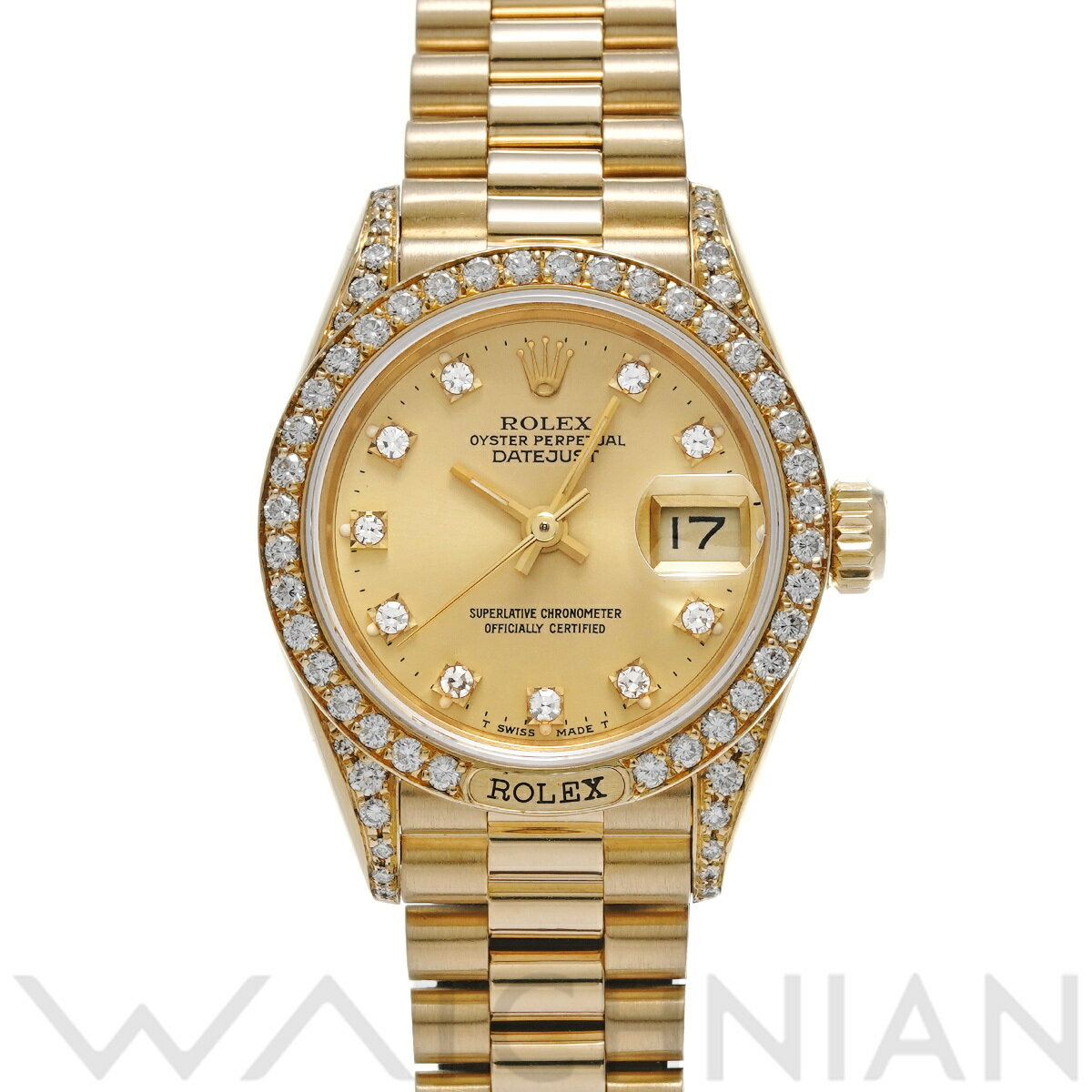 【4種選べるクーポン＆P2倍 5/15】【ローン60回払い無金利】【中古】 ロレックス ROLEX デイトジャスト 69158G R番(1987年頃製造) シャンパン/ダイヤモンド レディース 腕時計 ロレックス 時計 高級腕時計 ブランド