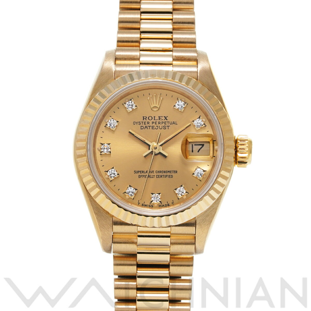 【4種選べるクーポン＆P2倍 5/25】【ローン60回払い無金利】【中古】 ロレックス ROLEX デイトジャスト 69178G E番(1991年頃製造) シャンパン/ダイヤモンド レディース 腕時計 ロレックス 時計 高級腕時計 ブランド