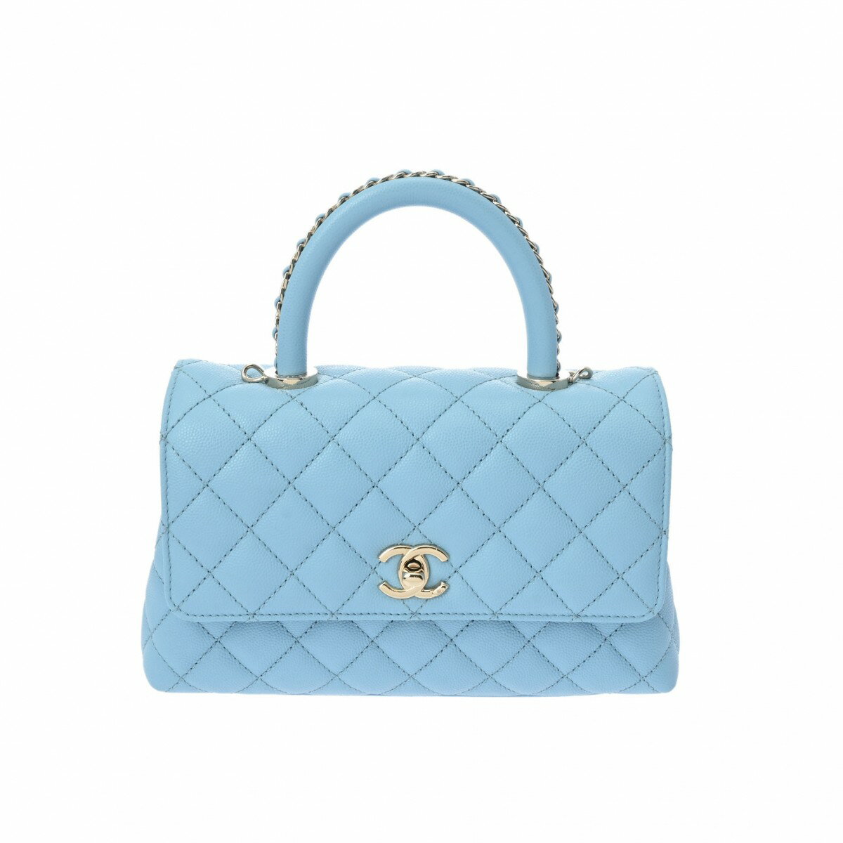 【4種選べるクーポン＆P2倍 4/1】【ローン60回払い無金利】【中古】 シャネル CHANEL マトラッセ ココハンドル XS ブルー/ゴールド金具 A92990 グレインドカーフスキン レディース ハンドバッグ chanel シャネル バッグ バック ブランドのサムネイル