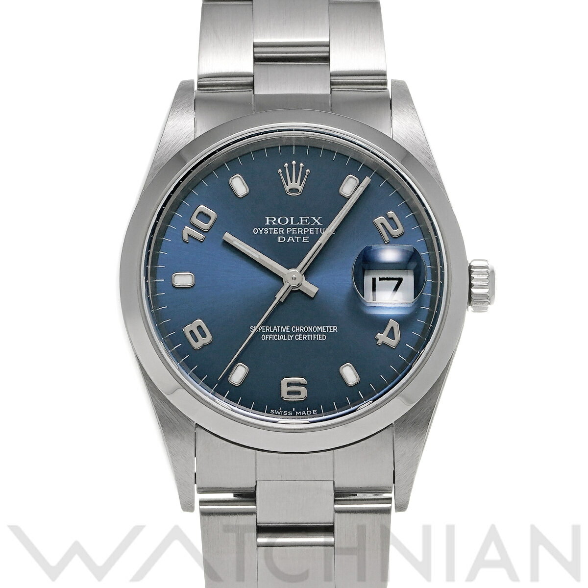 【5種選べるクーポン】【ローン60回払い無金利】【中古】 ロレックス ROLEX オイスターパーペチュアル デイト 15200 A番(1999年頃製造) ブルー メンズ 腕時計 ロレックス 時計 高級腕時計 ブランド