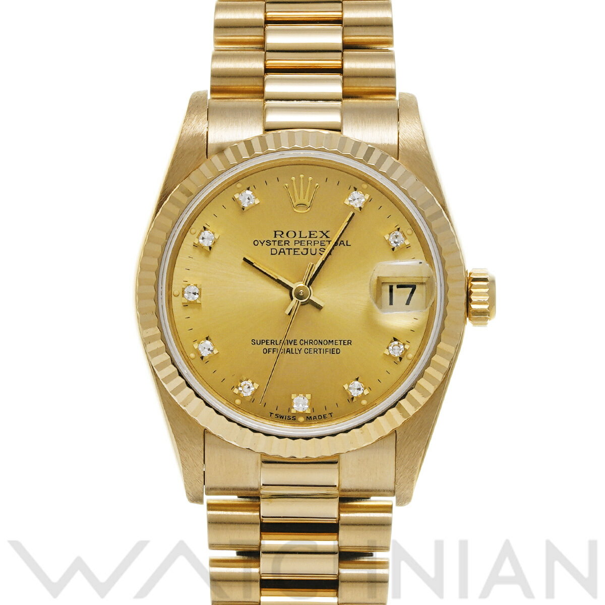 【4種選べるクーポン】【ローン60回払い無金利】【中古】 ロレックス ROLEX デイトジャスト 68278G E番(1989年頃製造) シャンパン/ダイヤモンド ユニセックス 腕時計 ロレックス 時計 高級腕時計 ブランド