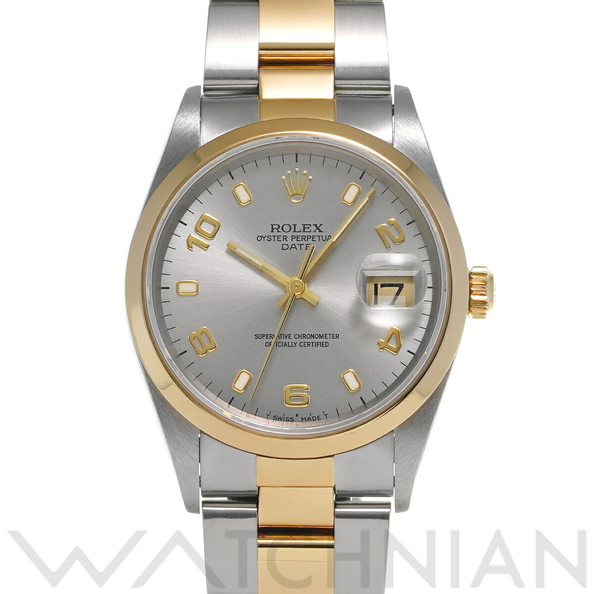 【5種選べるクーポン】【ローン60回払い無金利】【中古】 ロレックス ROLEX オイスターパーペチュアル デイト 15203 A番(1999年頃製造) グレー メンズ 腕時計 ロレックス 時計 高級腕時計 ブランド